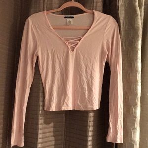 Light pink long sleeve top